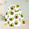 Girls Long Sleeve Hooded Pullover Cartoon Avocado Printed White Casual Sweatshirt