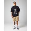 Oversized T Shirt Black Cat Fishing With Bucket And Fish Graphic Print For Casual Streetwear Fashion