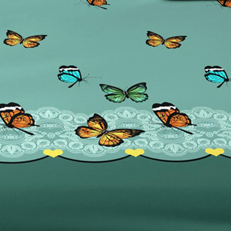 Simple 1 Modern Butterfly Printed Matte Fitted Sheet, Bedroom Printed Bed Cover, Bedding Excluding Pillowcases