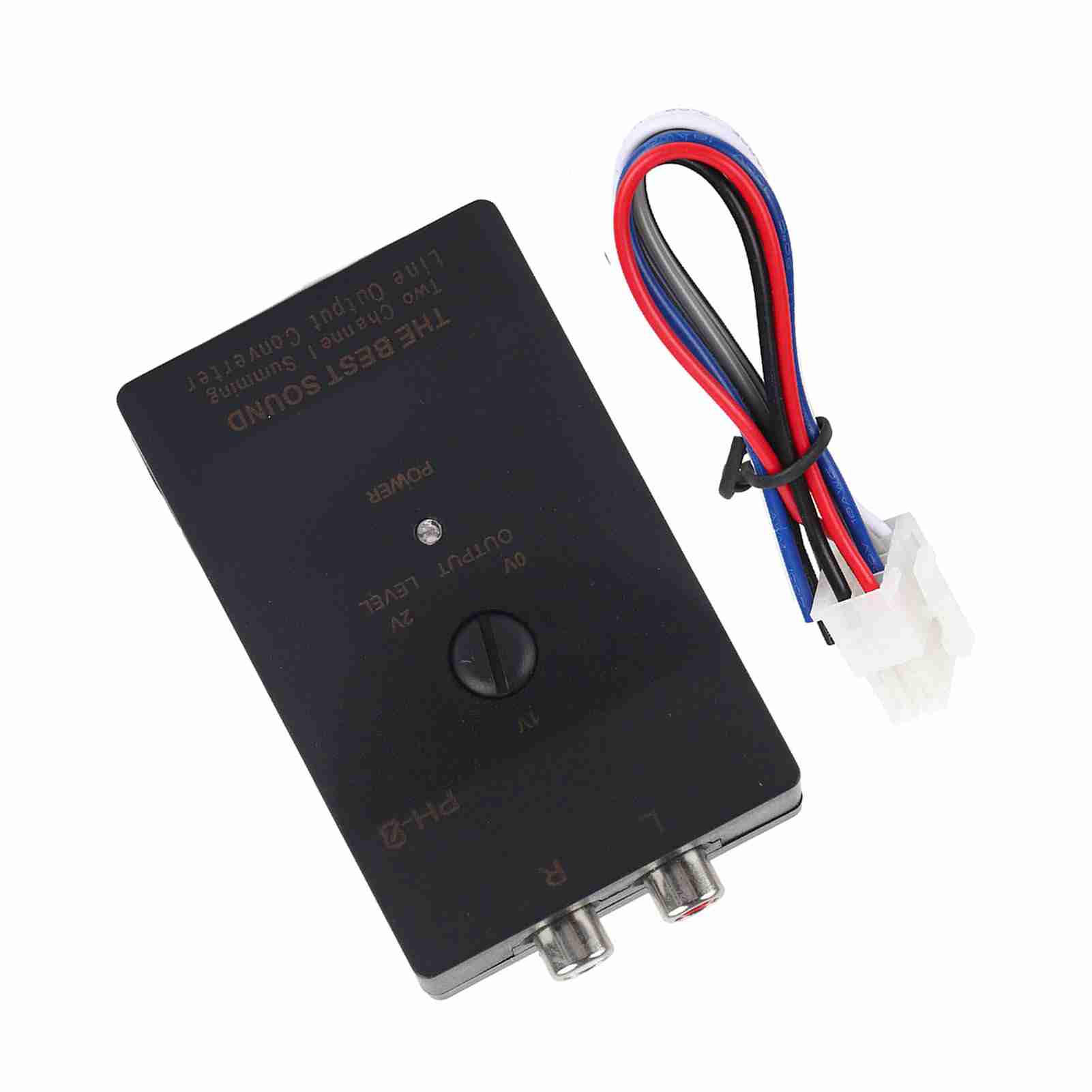 

Автомобильный RCA выход стерео динамик преобразователь высокого уровня в низкий с функцией задержки чёрный