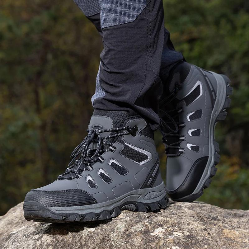 ELUVA Winter Hiking Boots for Men Waterproof Thermal Snow Boots Anti Slip Lightweight Outdoor Walking Shoes Warm Comfort for Men