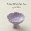 Ceramic High-Foot Snack and Dim Sum Plate for Tea or Fruit