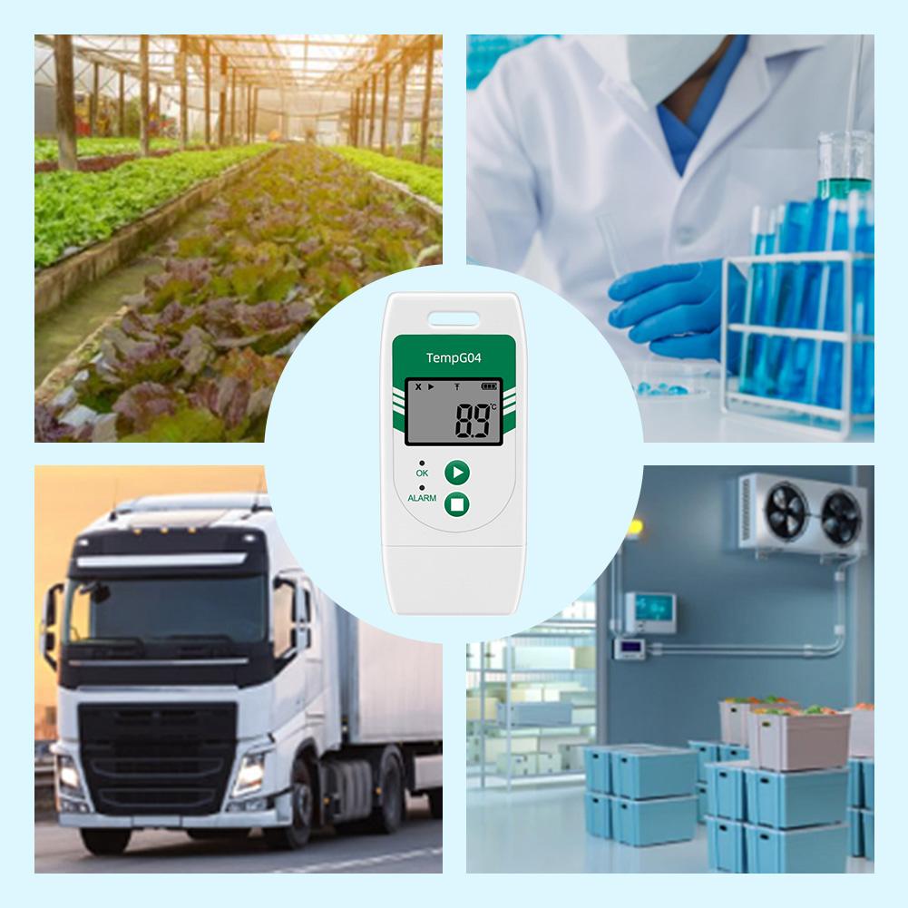 USB Digital Temp Data Logger Recorder PDF CSV Report 32000 Point Capacity Temp Recorder Over Temp Alarm for Cold Chain Transport