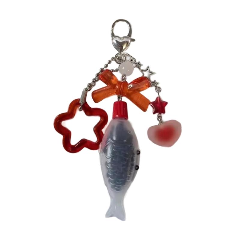 

Retro Styles Fish Charm Keychain Sustainable Plastic Alloy Accessory for Bags Keys Backpacks Gifts 1