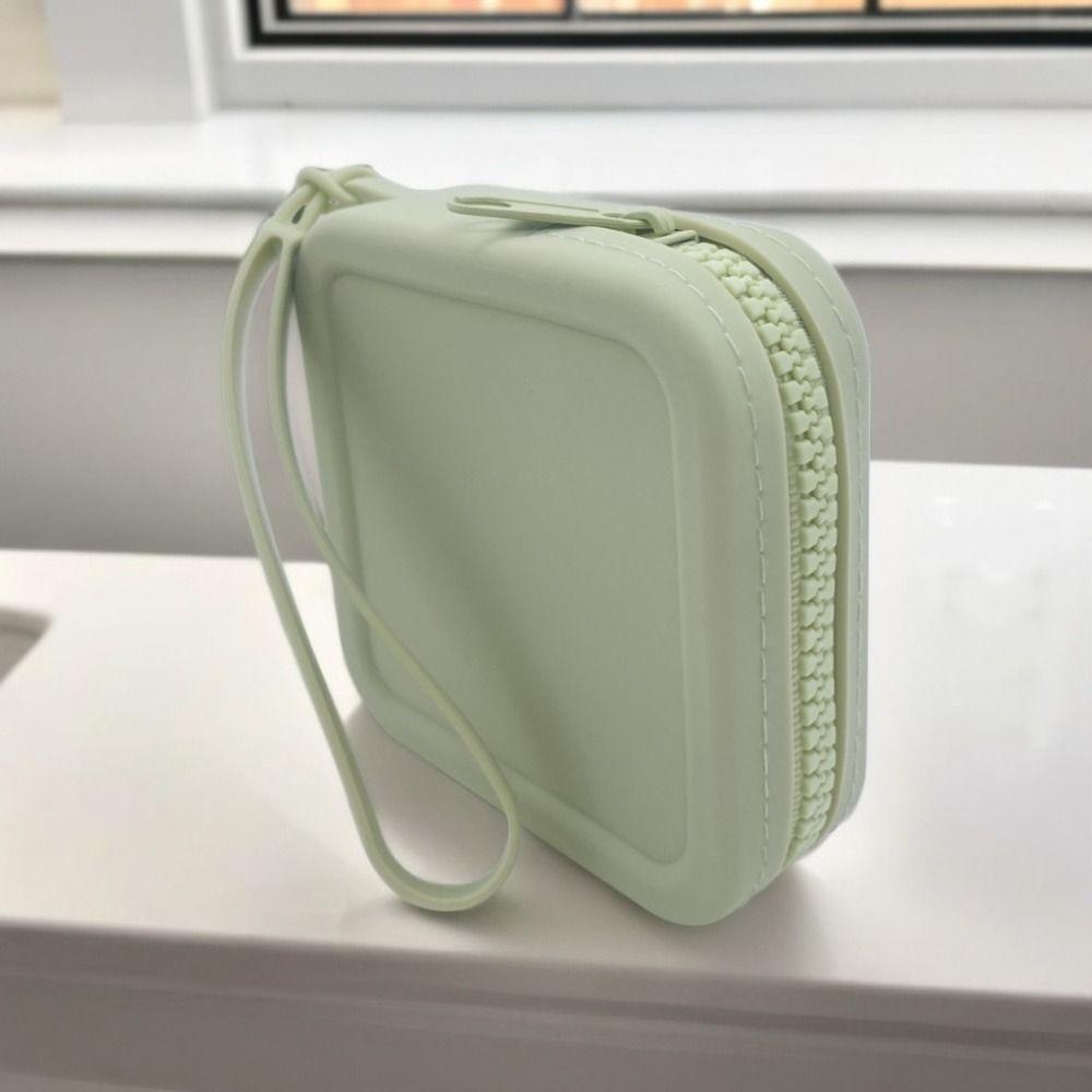 INS Silicone Square Coin Purse Solid Color Earphone Storage Bag Small Item Bag  Gift