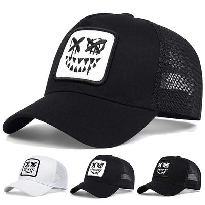 Fashion Summer Breathable Baseball Cap Hip Hop Mesh Caps Teeth Smiley Face Embroidery Dad Hats Adjustable Outdoor Sun Hats