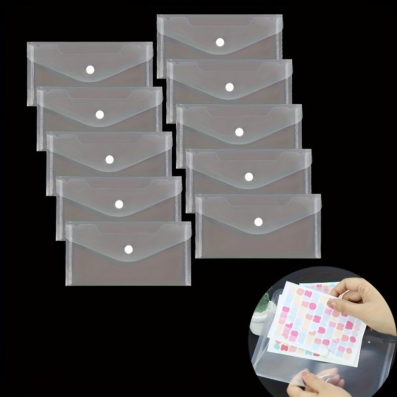 10pcs Plastic Document Bag Snap Closure Versatile Document Receipt Organizer Folder File Bag School Home Office Supplies Storage