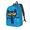Cartoon Pete the Cat  Backpack for Men Women Fashion Student Work Daypack Groovy  College Shoulder Bag Durable