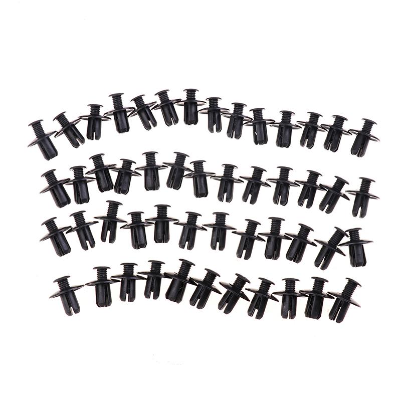 50Pcs Universal Car Bumper Fender 8Mm Hole Plastic Rivets Fastener Screw