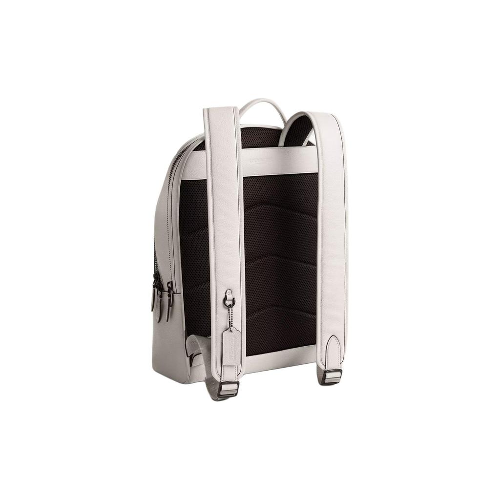 Coach Charter 29 Double Zipper Soft Polished Pebble Leather Backpack Large Men backpack Chalk-White CP123-CAH