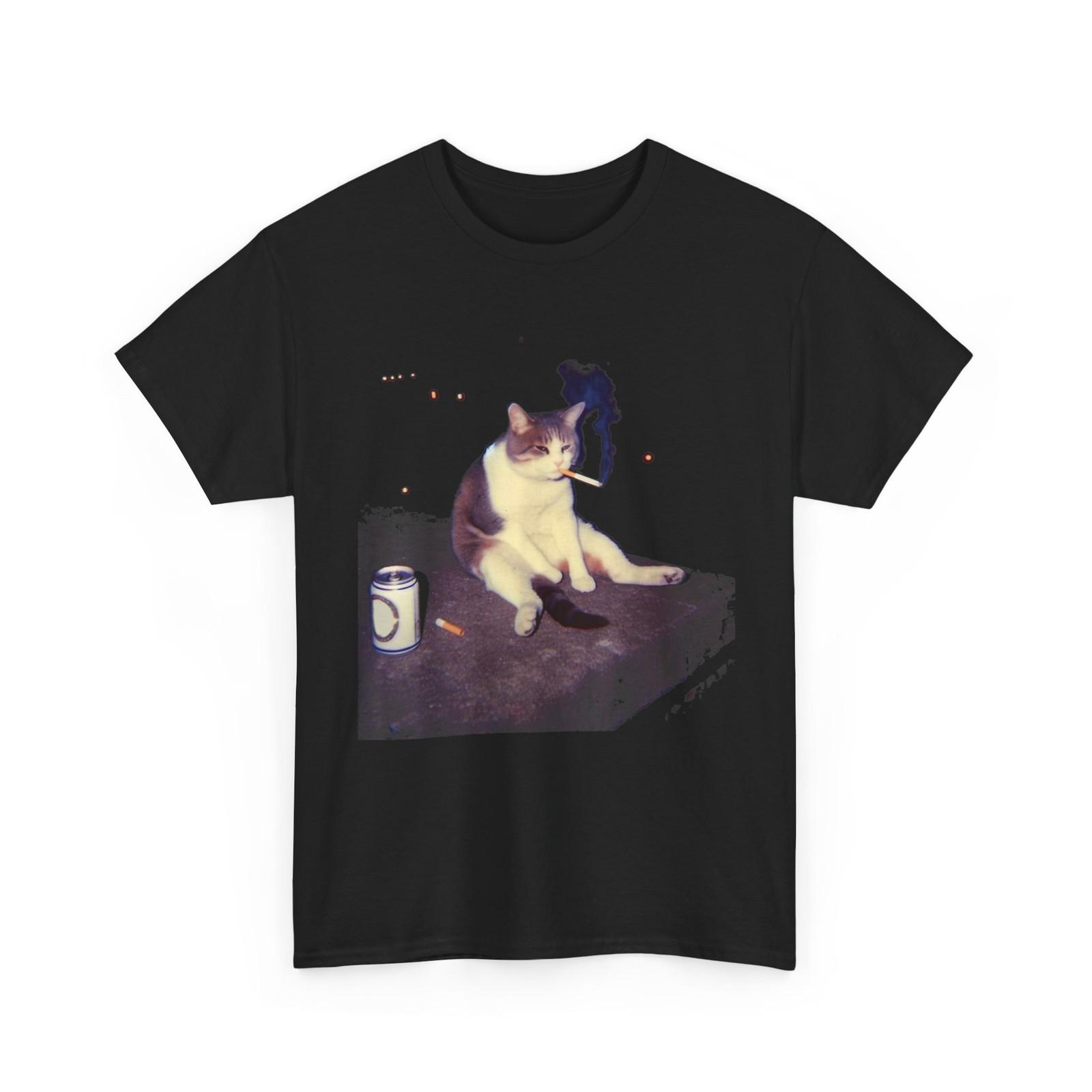 Cigarette Kitten Funny Shirt, Smoking Cat Meme Lovers Women Men Shirt XXXXL