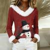 Long Sleeve Shirts For Women Cute Tops Christmas Prints Tees Blouses Casual Plus Size Basic Tops Pullover