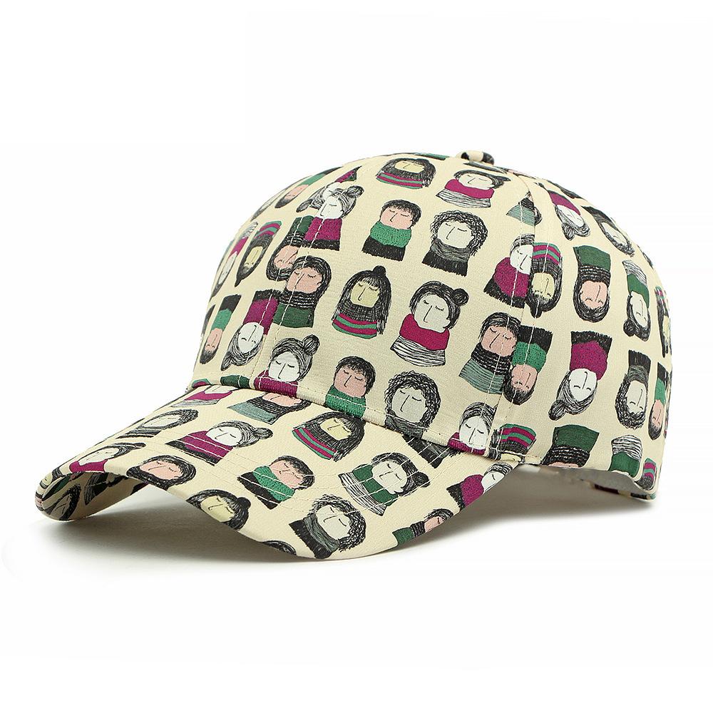 Spring Summer Baseball Cap Women's Sunscreen Sun Hat Cartoon Printed Cap Men's Hat
