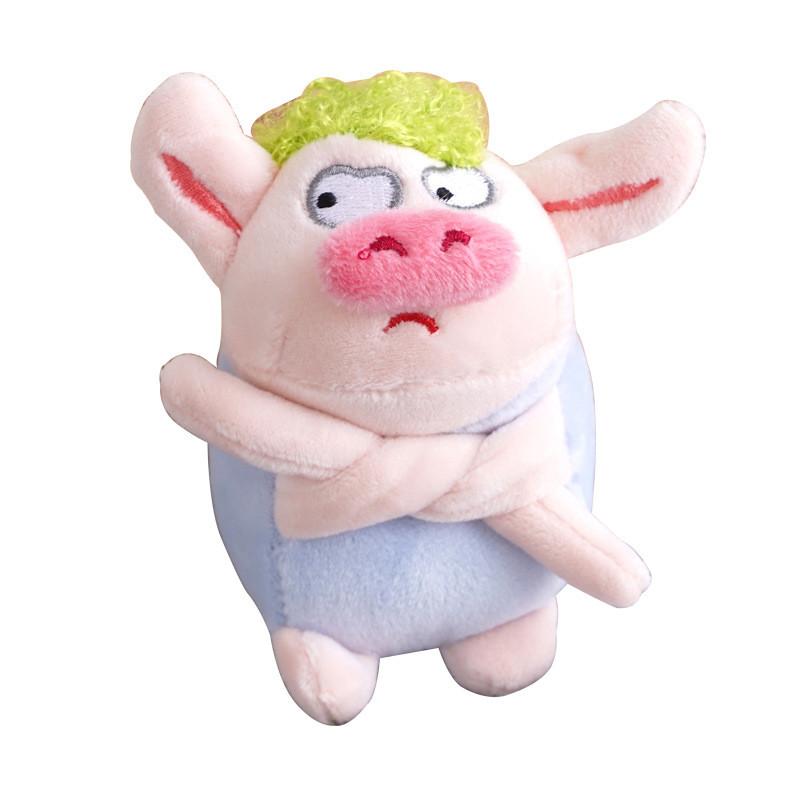 Entzückender grüner Plüschschwein-Schlüsselanhänger Niedliches Stofftier-Taschenanhängsel Geschenk für Sammler