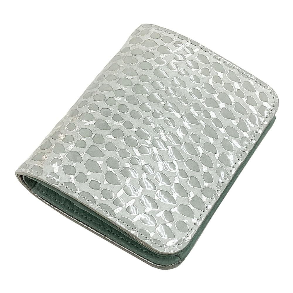 HARUBE Kompaktes Schlankes Faltportemonnaie, Schweinsleder, Wildleder, Echtes Leder, Yuzen-Farbstoff, Emaille, Funktional, Damen, Impressionistisches Design, Kyoto,