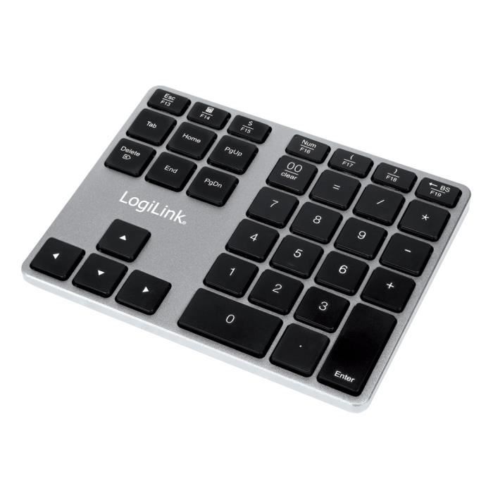 Clavier Numérique - LOGILINK - ID0187 - Bluetooth - Aluminium - Universel