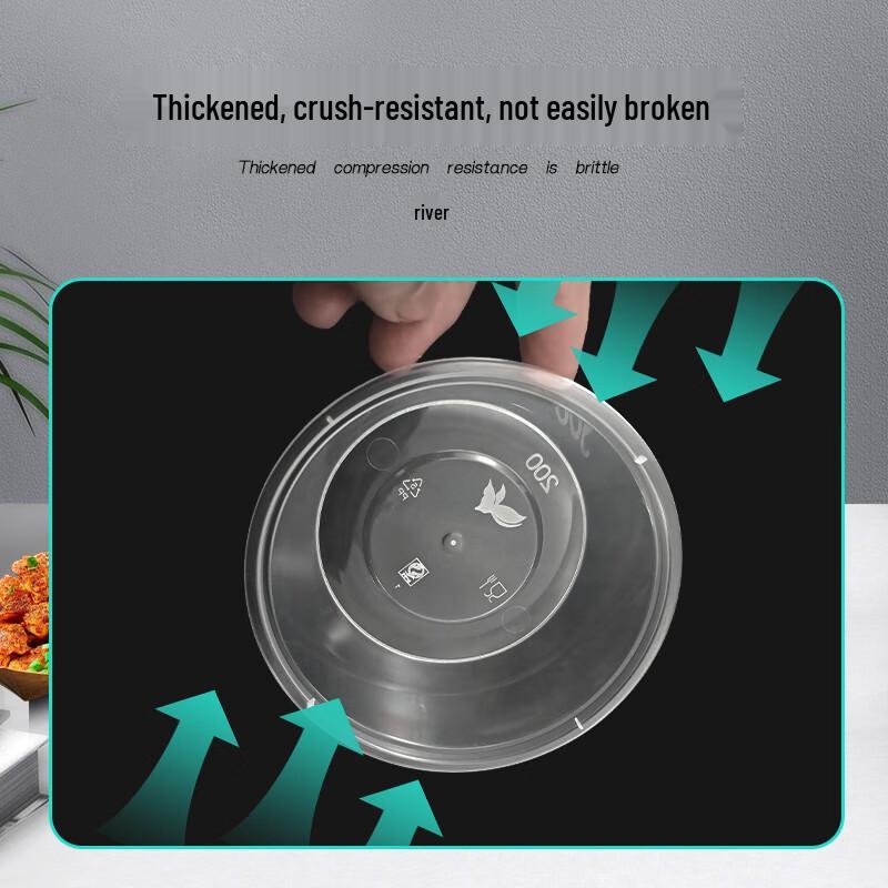 Jinmei Hexing 200ml Round Disposable Takeaway Containers with Lids - 450 Pack