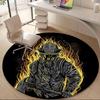 1pc Firefighter Flames Office Round Area Rug, Indoor Mat Suitable ForOffice, Under Office Chairs Bedroom Living Room Home Decor T179