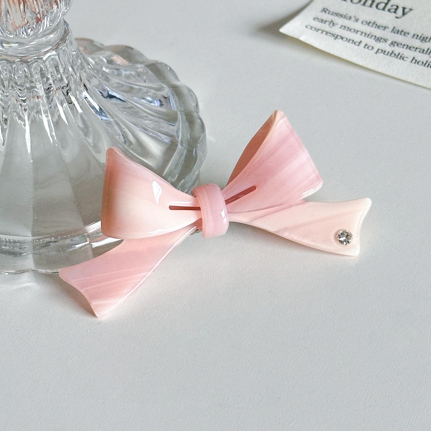 

Luxurious Eyecatching And Rhinestone Hair Clip With Bow Design Available In Multiple Colors Pink Purple Clip