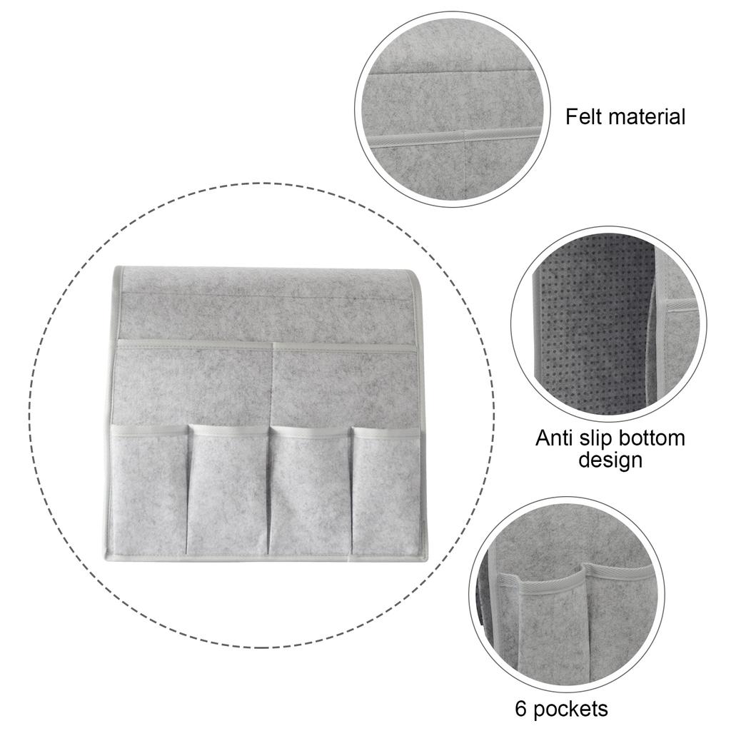 Sofa Armrest Organizer Non Slip Couch Caddy with 7 Pockets Sofa Arm Chair Caddie for Magazine Tablet Phone Chocolate