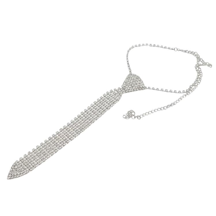 Sparkling Rhinestones Tie Necklace Jewelry For Proms Cocktail Parties And Evening Galas Celebration Photography Neckpiece