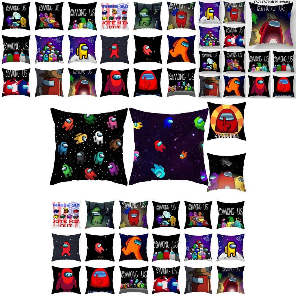 Pillow Game Case Throw Cushion Cover Home Sofa Decor Square Cartoon