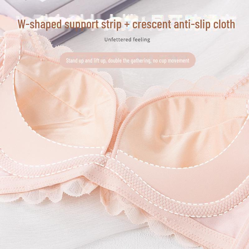Tangge Mulberry Silk Lace Bra: Light, Cloud-Like Comfort, Sexy Lace, No Steel Ring, Padded Bottom for Support.