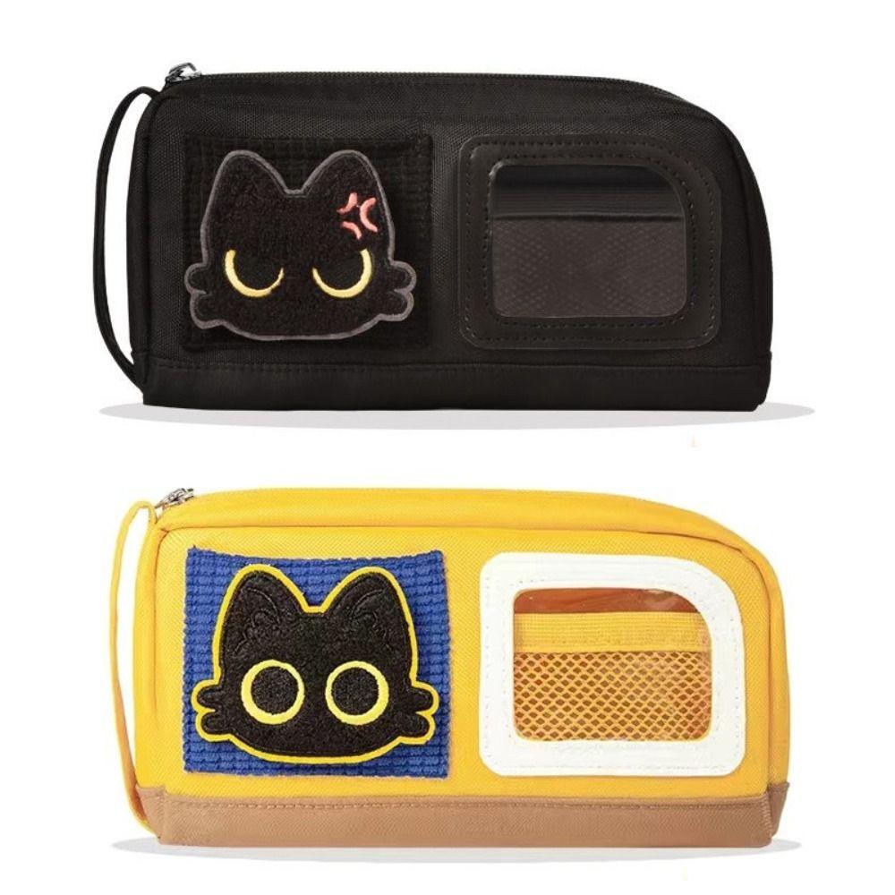 

Чорний кіт Сумка для ручок Багатошаровий Органайзер для канцтоварів Мультяшна коробка для ручок Подарунок 02