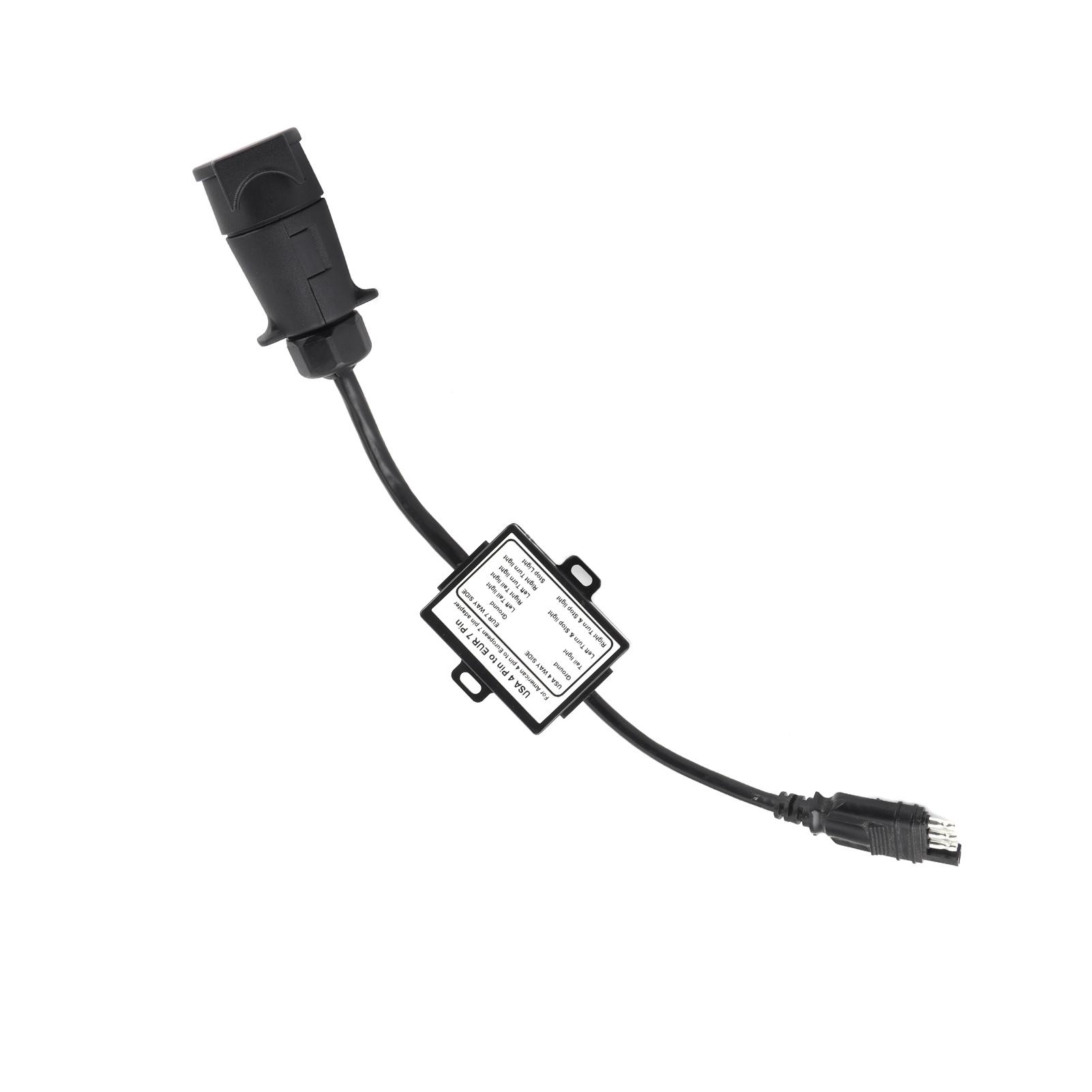 

Конвертер света разъема прицепа США 4-контактный в EUR 7-контактный адаптер Разделение сигнала стоп-тормоза белый