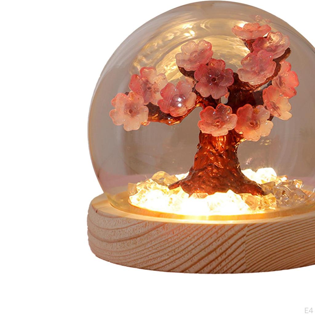 DIY Flower Bedside Lamp, Lamp with Dome Lighted Ambient Light, Desktop Ornament, Material