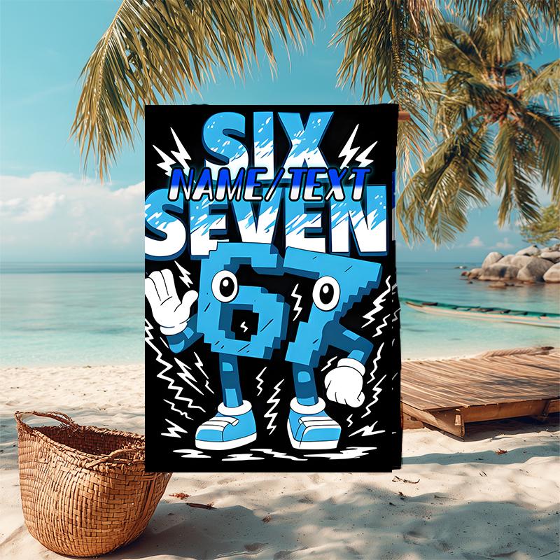 1PC Custom Name Electricity Power Beach Towel Highly Absorbent And Sand-Resistant Towel for Swimming, Pool, Yoga, And Travel Lightweight