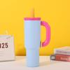 Large Capacity Fashion Straw Cup: 304 Stainless Steel Insulated Handle for Convenient Outdoor and Car Use