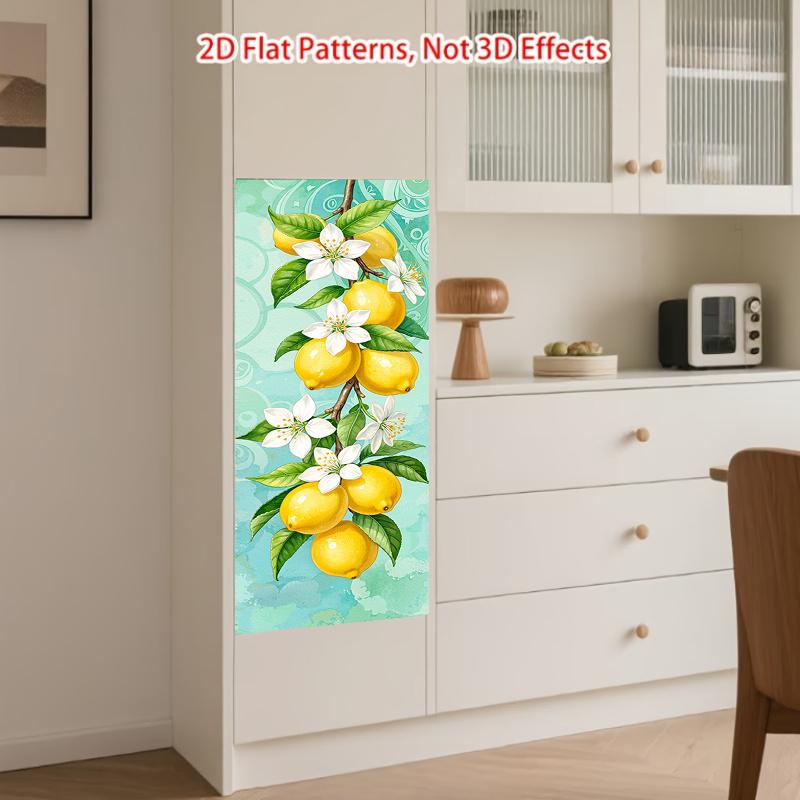 84Style Fridge Stickers Refrigerator Cover Door Landscape Plant Sea Vinyl Self Adhesive Kitchen Furniture Decor Wrap Freezer Sticker DIY