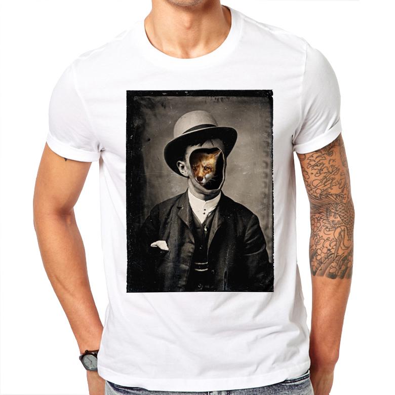 VagaryTees Neues Mode T-Shirt Herren Fuchs Tier T-Shirt fallende Blätter und Fuchs Grafik T-Shirt Unisex Streetwear Klassisches Hipster T-Shirt