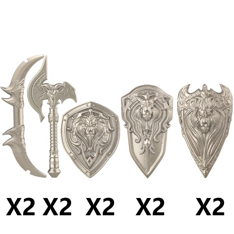 MOC Medieval Building Block Soldier Figure Weapon Accessories Battle Axe Bow Arrow Sword Sheath Shield Assembly Puzzle Brick Toy