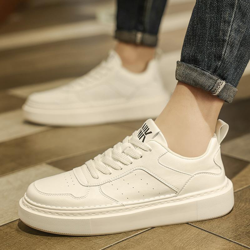 Fashion Italian Casual Leather Men Vulcanized Shoes 2024 New Designer Thick Bottom Shoe Comfy Walking Shoes Lace-up Outdoor Oxford Shoes
