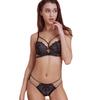 Sexy Lace Embroidered Women's Underwear Fashionable Detachable Thin Strap Bra Thin Top and Thick Bottom Small Chest Push-up Underwear Set
