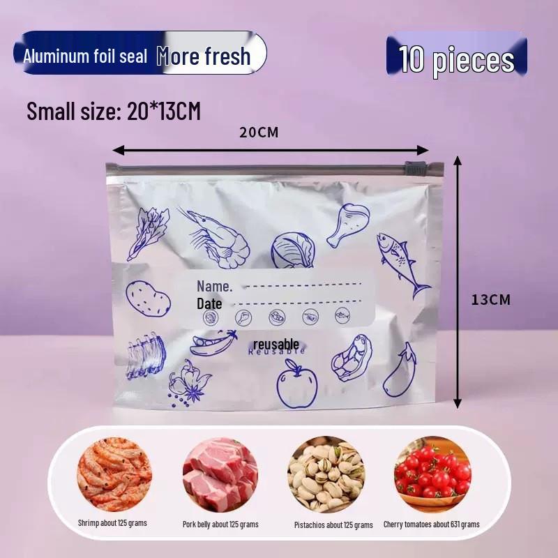 

Aluminum Foil Freshness Lock Self-Sealing Bag for Refrigerator and Freezer Storage