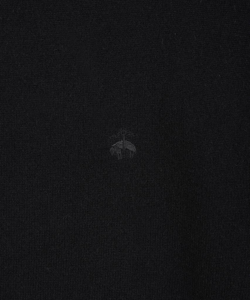 BROOKS BROTHERS Wool Cashmere Solid Half-Neck Sweater (Black) (Bbwumbg406)