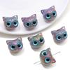 1pc Cartoon Big Eyed Cat Acrylic Owl 3D Cat Head Resin Beads Loose Spacer Beads For DIY Handmade Bracelet Material Jewelry Making Accessories