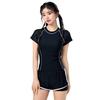 School Fitness Body Short Sleeve Rash Quick For Amphibious [VmanKu] Women's Swimsuit, Swimsuit, Separate, 2-Piece Set, Tankini, Swimsuit, Coverage,