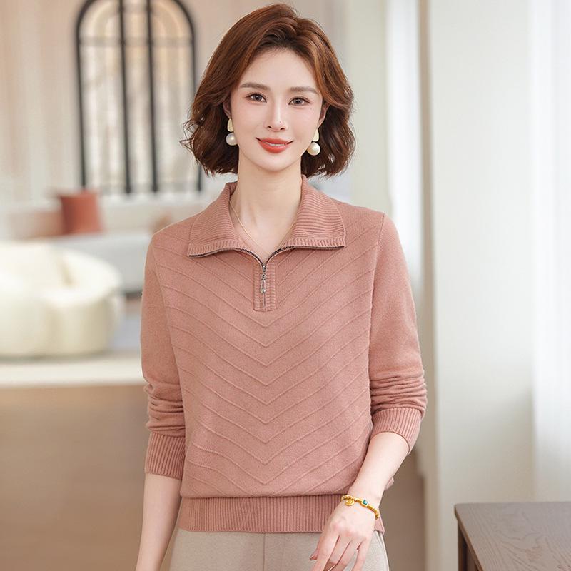 

Elegant Knit Lapel Top for Women 2025 - Stylish and Loose Fit, Perfect for Autumn and Winter XL (Suitable for 105-120 Jin) розовый