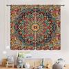 Hippie Mandala Vorhänge, Indisches Medaillon Trippy Boho Paisley Ästhetische Kunst Dekoration Bunte Orange Fensterbehandlung Für