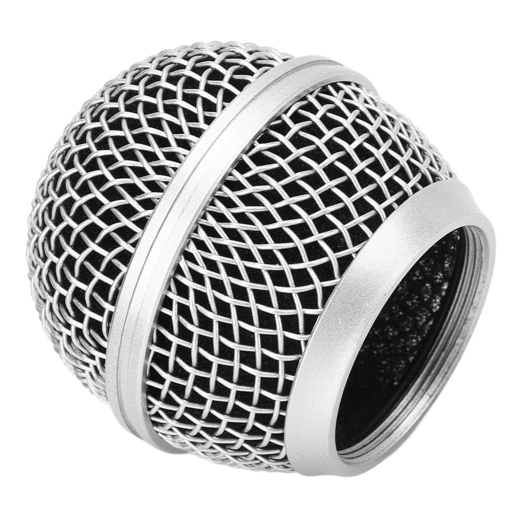 Microphone Grill Metal Accurate Microphone Replacement Head with Built in Blowout Prevention Cotton for Singing