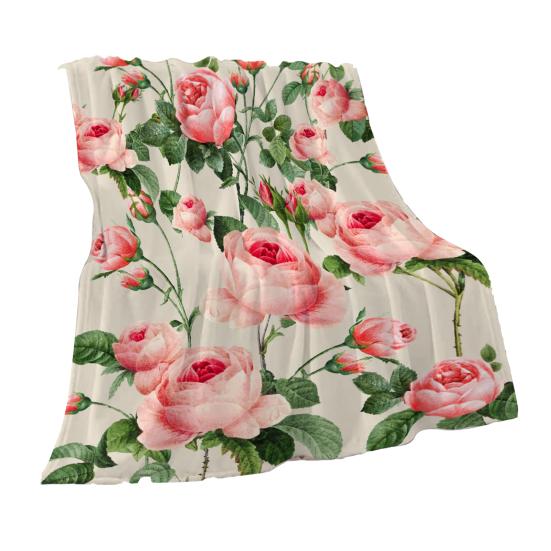Spring Summer Flowers Blanket Soft Cozy Flannel Floral Nap Blanket Washable Daisy Sunflower Throw Blanket for Bed Couch Sofa Farmhouse Decor