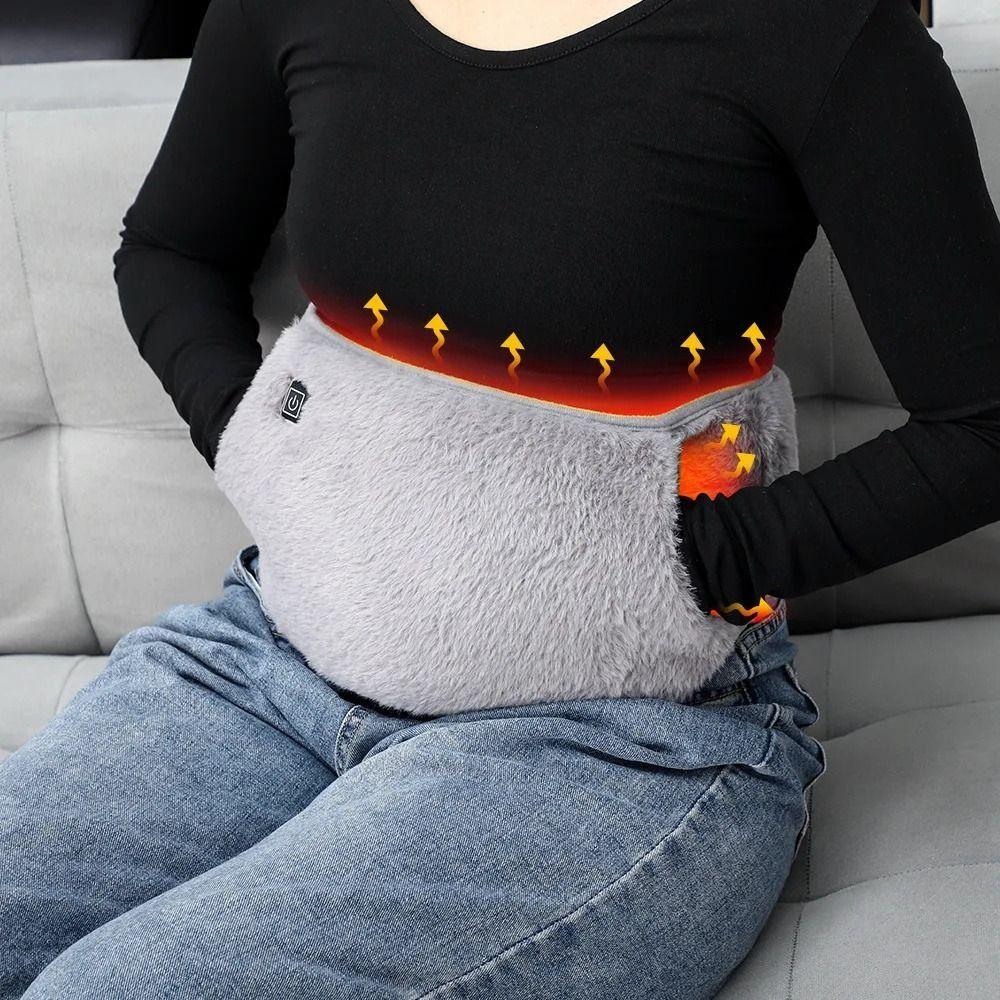 Skin-Friendly Plush Fabric Electric Heated Waist Warmer Heating Pad Body Thermal Care