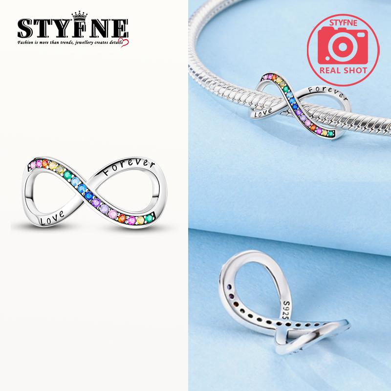 

Charms Copper Colorful Eternal Love Symbol Beads Fit Charm Plata Original Bracelet Women Jewellery Making Gifts