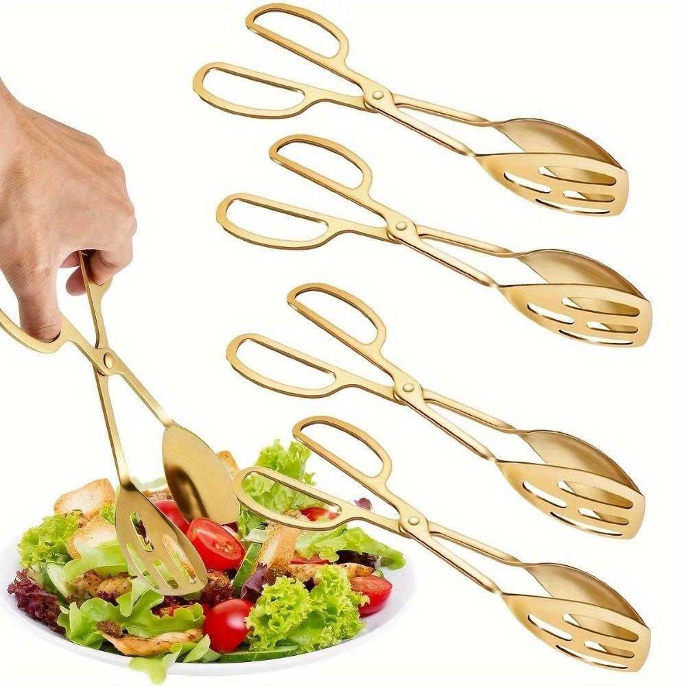 Premium Stainless Steel Salad Tongs Non-Toxic Heat-Resistant Buffet Salad Tongs Catering Utensil Kitchen Serving
