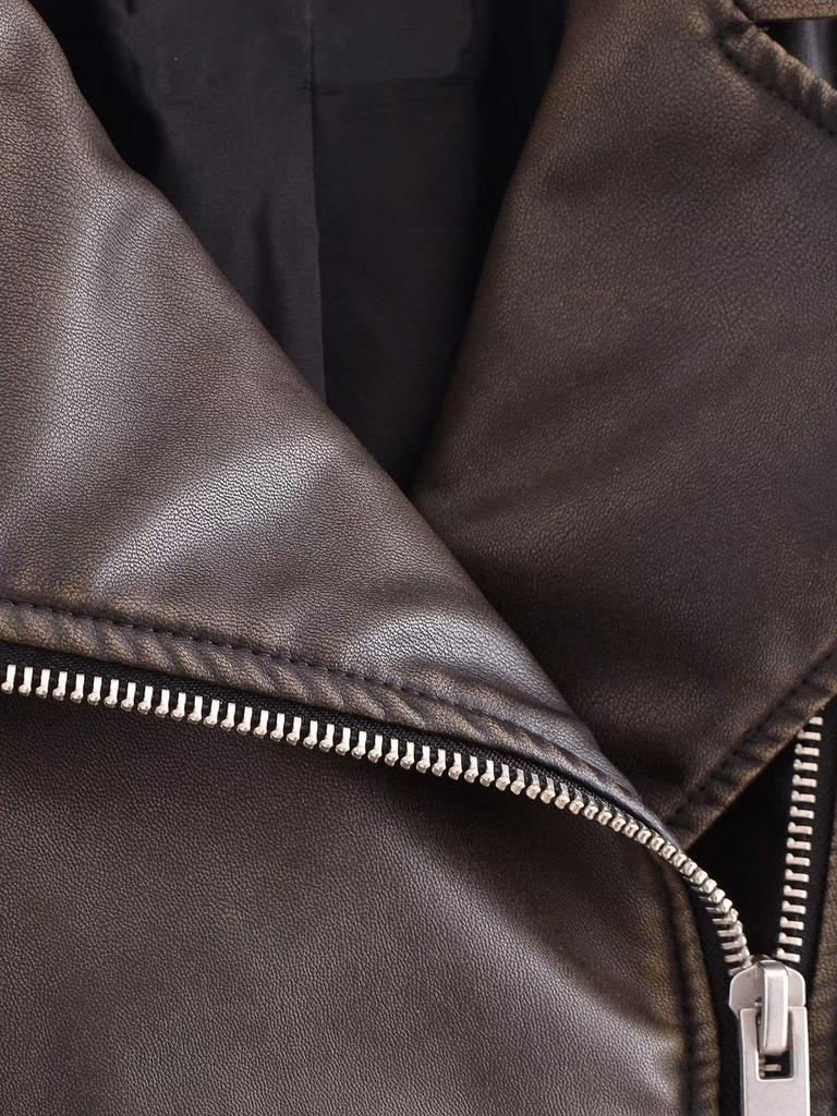 Φθινόπωρο 2023 Μπουφάν Μοτοσυκλέτας από Δερματίνη με Ντεγκραντέ—Στυλάτος Κοντός Σχεδιασμός με Λάπελ για Κουλ Γυναίκες