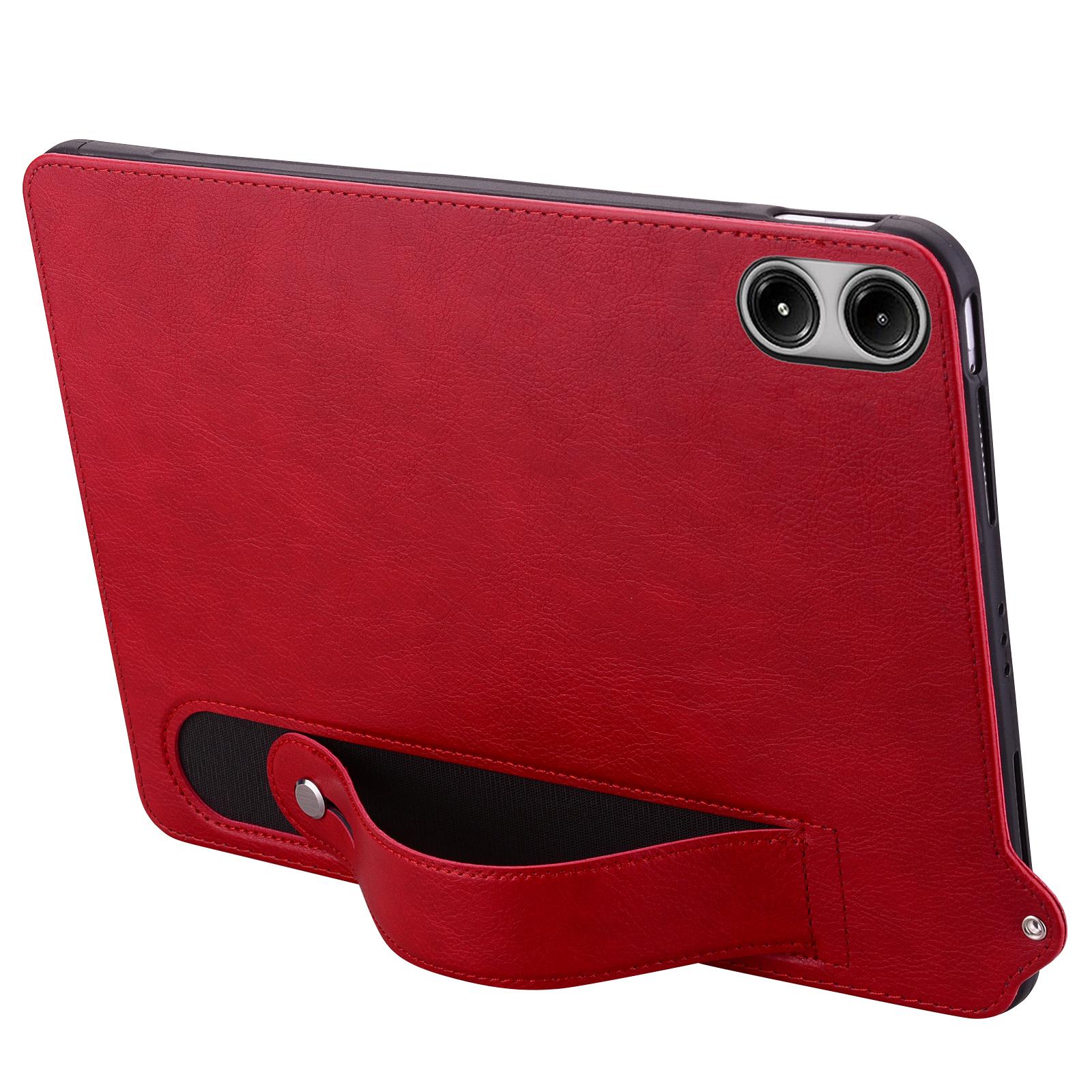 

For Xiaomi Redmi Pad SE Case Hand Strap Kickstand Leather Tablet Cover Black